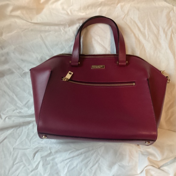Kate Spade burgundy purse bag handles gold letter authenticity COA Luxury red - Picture 14 of 15